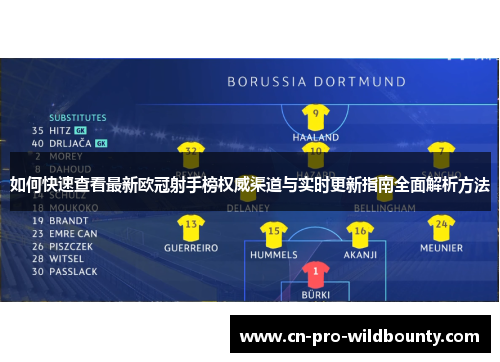 如何快速查看最新欧冠射手榜权威渠道与实时更新指南全面解析方法